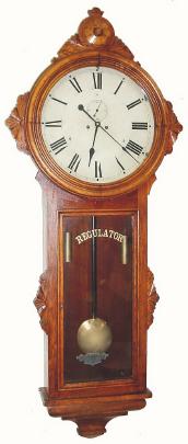 C.1914, Ansonia Clock Co., "GENERAL" wall regulator in oak and in very good original condition. — Antique Clocks Price Guide