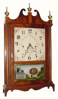 C.1822, Seth Thomas, Plymouth, Connecticut, 30-hour time/strike, Off-Center, pillar and scroll shelf clock in excellent condition. — Antique Clocks Price Guide