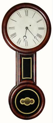 C.1860, George B. Hatch, Attleboro, Mass, 8-day, figure 8 wall regulator, weight driven. — Antique Clocks Price Guide