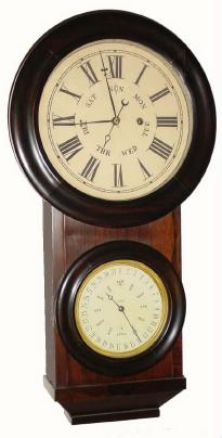 C.1865, L.F. and W.W. Carter, Bristol, Conn., 8-day calendar timepiece, with restoration. — Antique Clocks Price Guide