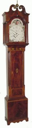 C.1805, Unsigned New Jersey Tall Case, with 8-day rolling moon movement, in generally fair to good condition. — Antique Clocks Price Guide