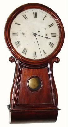 C.1840, (attributed to) J. N. Dunning, Burlington, VT, 8-day "Parliament" style wall timepiece — Antique Clocks Price Guide