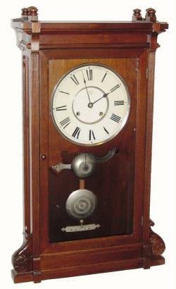 C.1886, Seth Thomas Clock Co., "Lincoln V.P.", 8-day, 2-weight mantel clock in walnut, and in good restored condition. — Antique Clocks Price Guide