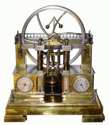 C.1880, French, "Steam Engine and Flywheel", from the Industrial Series, — Antique Clocks Price Guide