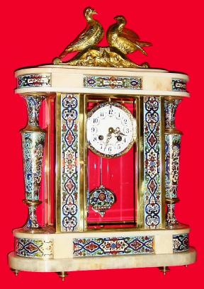 C.1900, French, Giant Crystal Regulator, with profuse cloisonne trim, — Antique Clocks Price Guide