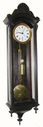 C.1870, George A. Jones, New York, wall regulator with center seconds hand and grid pendulum, — Antique Clocks Price Guide