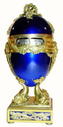 C.1900, Swiss/Austrian, Large Blue Enamel Egg, — Antique Clocks Price Guide