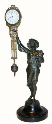 C.1900, German, Junghans, "Onion Boy" Swing clock in good original condition, — Antique Clocks Price Guide