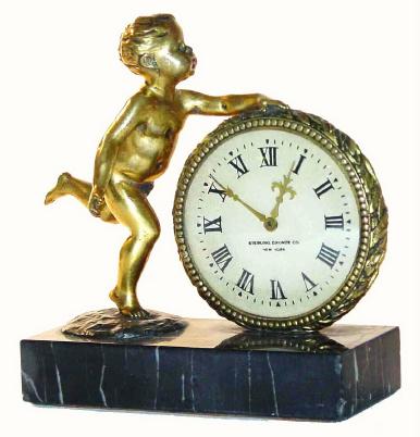 C.1920, Sterling Bronze Co., New York, small desk clock of high quality. — Antique Clocks Price Guide