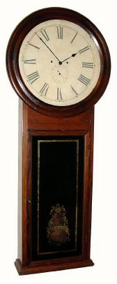 C.1870, Atkins Clock Co., Bristol, Conn., 30-day, 2-weight time only wall regulator — Antique Clocks Price Guide