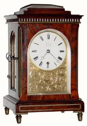 C.1855, English, Mini 4-Glass Rosewood mantel timepiece by Hanson of Windsor. — Antique Clocks Price Guide