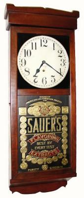C.1920, New Haven Clock Co., SAUER'S advertising clock — Antique Clocks Price Guide