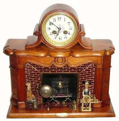 C.1900, France/Belgium, a Home Made Folk Art "Fireplace" automaton, — Antique Clocks Price Guide