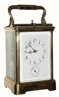 C.1900, Brass Cased Carriage Clock, for Tiffany and Co., petite sonnerie with alarm, as-found. — Antique Clocks Price Guide