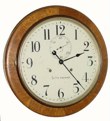 C.1922, Seth Thomas Clock Co., "Office No. 14", 30-Day round gallery clock. — Antique Clocks Price Guide