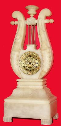 C.1840, French, Lyre Form Clock, — Antique Clocks Price Guide