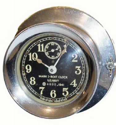 C.1941, Seth Thomas, Mark 1 Boat Clock, U.S. Navy, in good condition. — Antique Clocks Price Guide