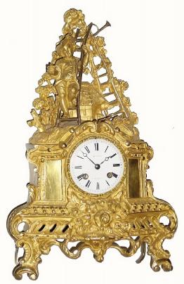 C.1875, French, Ormolu Figural Clock in generally good, complete condition. — Antique Clocks Price Guide