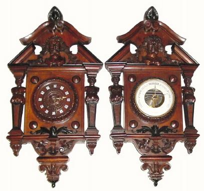 C.1890, French, Clock and Barometer Wall set, — Antique Clocks Price Guide