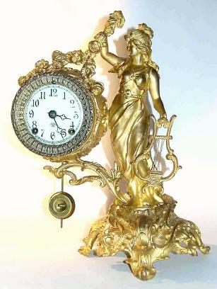 C.1890, A Small Ansonia 8-Day movement in a nice spelter boudoir case of unknown make. — Antique Clocks Price Guide