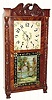 C.1835, Hopkins and Alfred, Connecticut, 30-hour time/strike wood movement carved column and splat shelf clock,