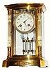C.1900, Paris, France, for Tiffany and Co., crystal regulator with bow front and 2 cut glass columns at the side.