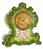 C.1901, Ansonia Clock Co., "WACO", porcelain china clock in very good original condition.