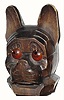 C.1930, German, Oswald Uhrenfabrik, carved wood, rotating eye, novelty clock, and in generally good condition.