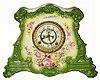 C.1901, Ansonia Clock Co., "La Drome", Royal Bonn porcelain mantel clock,