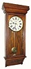 C.1905, Waterbury Clock Co., Waterbury, "Regulator No. 67" 8-day 2-weight wall clock with original grain painted weights.