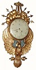 C.1820, Swedish, Andre's Carlson, Stockholm, gilt wood cartel clock in very good original condition.