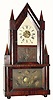 C.1845, Birge and Fuller, Bristol, Conn., steeple on steeple, wagon spring shelf clock, 8-day, and in very good condition with nice label.