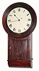 C.1835, Martin Cheney, Montreal, Canada, 8-day "Parliament" style wall timepiece in a mahogany veneered case.