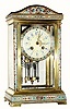 C.1910, French, Crystal Regulator with fancy cloisonne trim on the top, base, side columns, and bezel, and in very good original condition.
