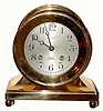 C.1927, Chelsea Clock Co., "COMMODORE" 8-day time/strike ship's bell clock, 4 1/2 inch dial in excellent original condition.