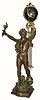 C.1890, French, Bronzed Spelter Swinging mystery timepiece, or swinger, in good original condition.