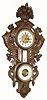 C.1890, French, Flouet, Paris, Carved Clock and Barometer combination, in good condition.