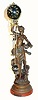 C.1890, French, Bronzed Spelter Swinging Mystery timepiece, "Queen of the Floods" in very good original condition.