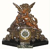 C.1900, French, Bronzed Spelter Figural clock, "A Boy and His Dog", in excellent restored condition.