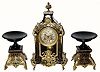C.1895, French, Mantel Garniture Set in the style of Boulle, and in very good original condition.