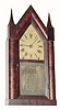 C.1845, Brewster and Ingrahams, Bristol, CT, 8-day brass spring "Sharp Gothic" or steeple clock,