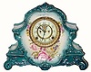 C.1900, Ansonia Clock Co. "La Nord" Royal Bonn porcelain china clock, 8-day, striking.