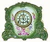 C.1901, Ansonia Clock Co., "La Corsia", Royal Bonn china clock in very good original condition.