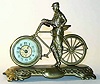C.1900, English, British United Clock Co., BICYCLE novelty clock in good condition.