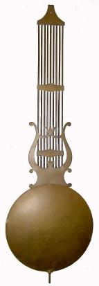 C.1890, French, 9-Rod Grid Pendulum for regular French or Swiss pinwheel movement — Antique Clocks Price Guide