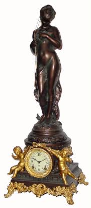 C.1904, Ansonia SYBIL and INNOCENCE, in excellent restored condition. — Antique Clocks Price Guide
