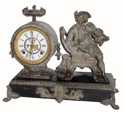 C.1900, Ansonia VIOLINIST, in generally good original condition. — Antique Clocks Price Guide