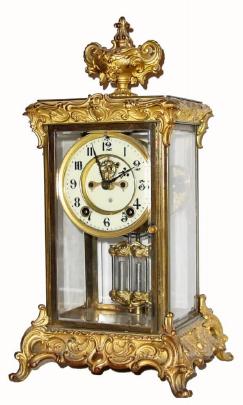 C.1905, Ansonia CROWN, 4-glass crystal regulator in very good original condition. — Antique Clocks Price Guide