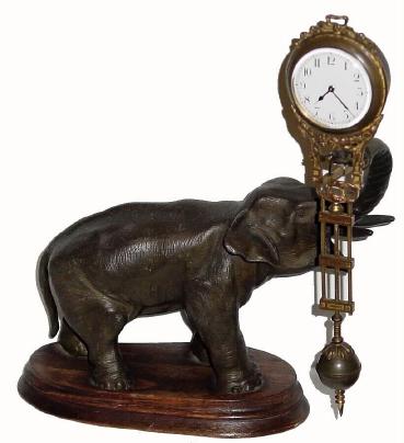 C.1908, German, Junghans, ELEPHANT swing clock in very good original condition. — Antique Clocks Price Guide