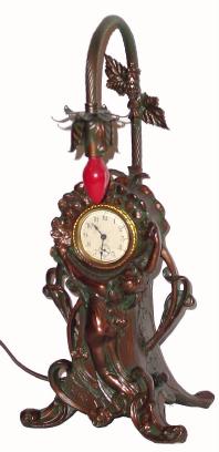 C.1905, Waterbury, MAJESTIC boudoir clock with lamp. — Antique Clocks Price Guide